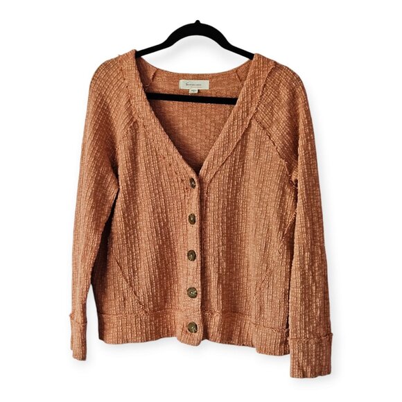 TURO BY VINCENT CAMUTO Sweaters - Turo by Vincent Camuto pink v neck button down cotton blend cardigan Siz…